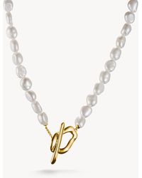 Thomas Sabo - Collar Con Perlas Chapado En Oro Natural Beauty De -Dorado - Lyst