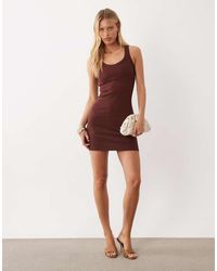 ASOS - Rib Scoop Neck Bra Cup Mini Dress - Lyst