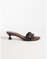 Glamorous - Kitten Heeled Woven Sandals - Lyst