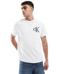 Calvin Klein - Camiseta Blanca Holgada Con Parche Del Logo De -Blanco - Lyst