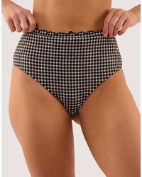 Peek & Beau - Margot Gingham Scallop Trim High Waist Bikini Briefs - Lyst