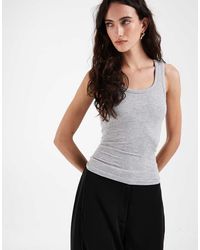 ASOS - Bra Free Seamless Rib Scoop Neck Vest - Lyst