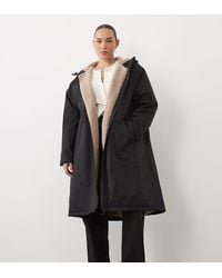 ASOS - Asos Design Curve Longline Rain Coat With Borg Liner - Lyst