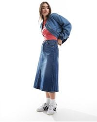 Levi's - High Rise A-line Deconstructed Long Denim Skirt - Lyst