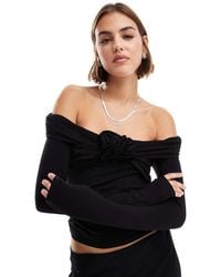 & Other Stories - Off Shoulder Long Sleeve Top With Front Corsage - Lyst