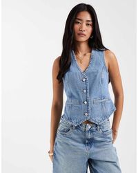 New Look - Denim Waistcoat - Lyst