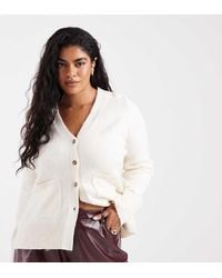 ASOS - Asos Design Curve A Line Boyfriend Cardigan With Pocket Detail - Lyst