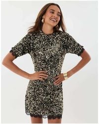Threadbare - High Neck Sequin Mini Dress - Lyst