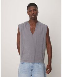 ASOS - Heavyweight Oversized Washed Singlet With V-neck - Lyst