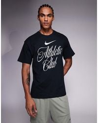 Nike - Athletic Club Script Graphic Logo T-shirt - Lyst