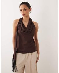 Mango - Top Allacciato Al Collo Con Scollo Ad Anello - Lyst
