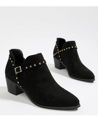 miss selfridge black ankle boots