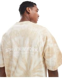 River Island - Oversized T-Shirt With Soho Logo Back Print - Lyst