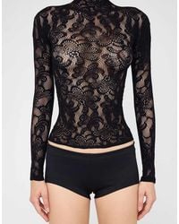 Calzedonia - Pop Floral Fishnet Top - Lyst