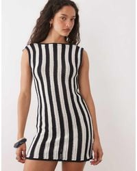 ASOS - Crochet Knit Cotton Blend Shift Dress - Lyst