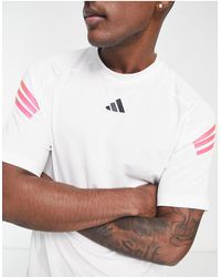 adidas Originals - Adidas - training train icons - t-shirt bianca con 3 strisce sfumate - Lyst