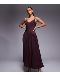 ASOS - Asos Design Petite Bias Cut Midaxi Dress With Bubble Skirt - Lyst