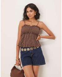ASOS - Festival Textured Babydoll Top - Lyst