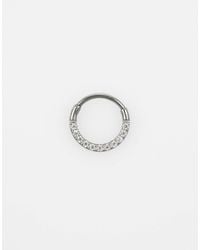 Lovisa - Boucle d'oreille à charnière 7 mm en titane avec zircons cubiques - Lyst