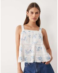 Wednesday's Girl - Wednesdays Girl Floaty Lace Tiered Smock Top - Lyst