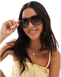 Stradivarius - Occhiali Da Sole Aviatore Tartarugati - Lyst