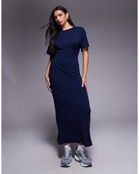 ASOS - T-shirt Front Seam Detail Midi Dress - Lyst