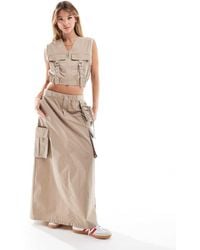 Mango - Midi Utility-Rok Met Trekkoord - Lyst