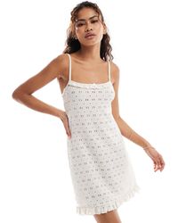 Miss Selfridge - – gehäkeltes minikleid aus jersey - Lyst