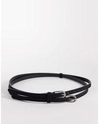 ASOS - Faux Suede Double Strap Skinny Belt - Lyst