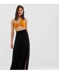 ASOS Gonna lunga con vita arricciata - Nero