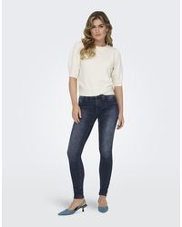 ONLY - Vaqueros Azul Negruzco De Corte Pitillo De - Lyst
