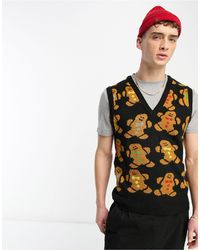 Another Influence - Gingerbread Christmas Knitted Vest - Lyst