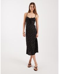 Motel - Posine Ditsy Red Rose Midaxi Dress - Lyst