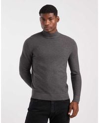 Mango - Classic Fine Knit Mock Neck Jumper - Lyst