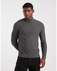Mango - Classic Fine Knit Mock Neck Jumper - Lyst