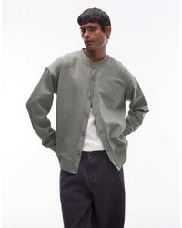 TOPMAN - Oversized Fit Crew Neck Cardigan - Lyst