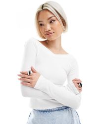 Glamorous - Long Sleeve V-Neck Top - Lyst