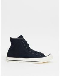 converse cosy club hi borg trainers in black