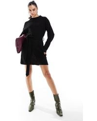 Glamorous - Belted Jumper Mini Dress - Lyst