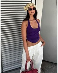 Bershka - Halter Neck Top With Back Knot - Lyst