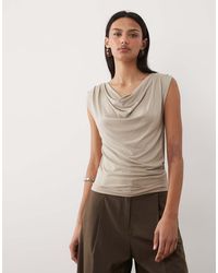 Mango - Cowl Neck Sleeveless Top - Lyst
