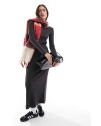 Stradivarius - Long Sleeve Brushed Midi Dress - Lyst