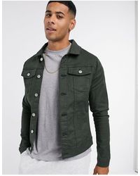 Dark Muscle Fit Denim Jacket 