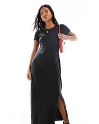 Vero Moda - Knotted T-shirt Maxi Dress With Split - Lyst