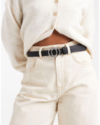 ONLY - Ceinture pour jean en similicuir avec boucle argentée - Lyst
