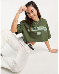 Collusion - – kurzes, kastiges college-t-shirt - Lyst