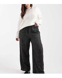 ASOS - Pantalones Monocromáticos A Cuadros Texturizados De Corte Barrel Con Detalle De Costuras De Curve-Negro - Lyst