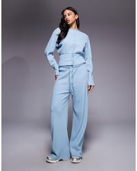 ASOS - Weekend Collective Co-Ord Wide Leg Waffle Jogger - Lyst