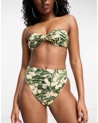ASOS - – mix and match – bikinihose mit animal- und gänseblümchen-print, hohem beinausschnitt und hohem bund - Lyst