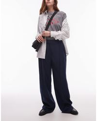 TOPSHOP - Pantaloni Sartoriali A Vita Alta A Pieghe Con Gamba A Palloncino - Lyst